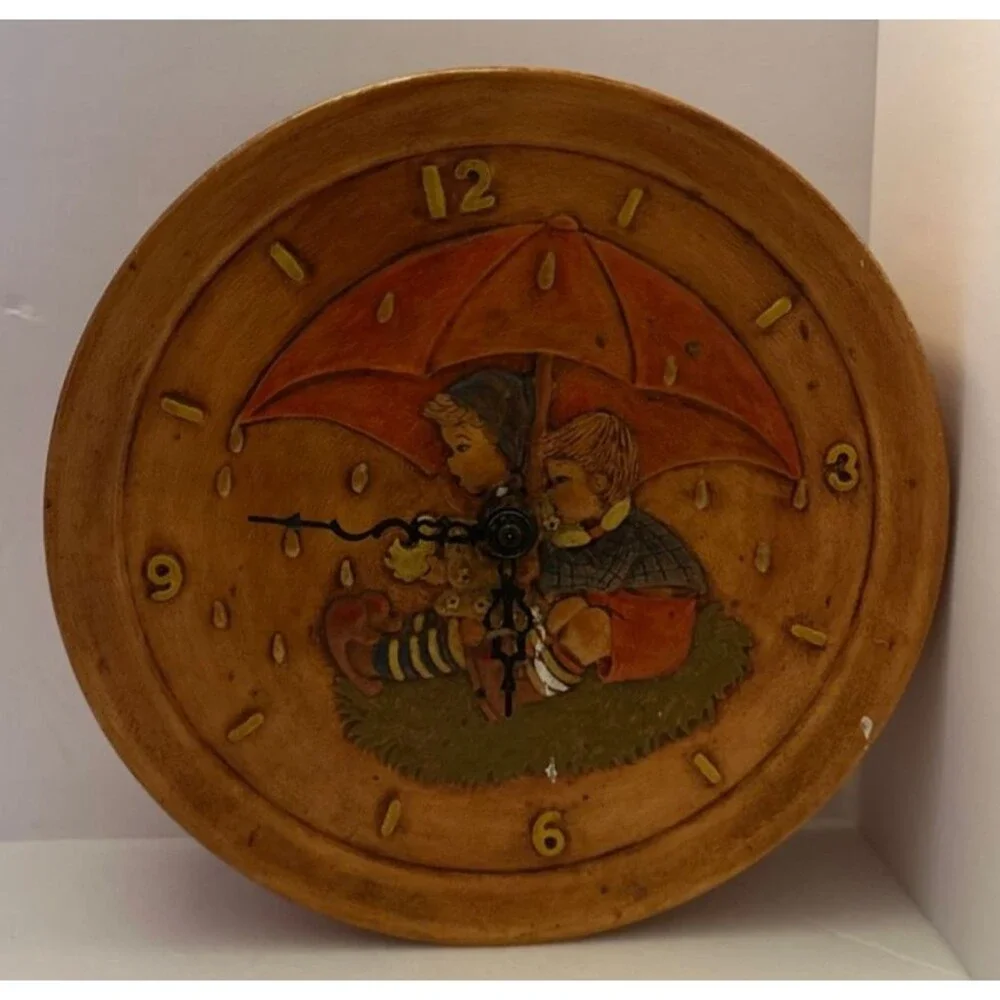 Hansel & Gretel Fairytale Ceramic Wall Clock Vintage 1976 from Germany by Lynn